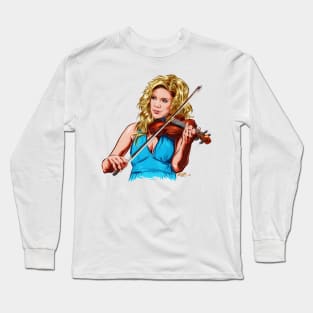 Alison Krauss - An illustration by Paul Cemmick Long Sleeve T-Shirt